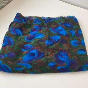 Vibrant Blue and Green Floral Fabric Creative Art Sew Craft Projects Lightweight